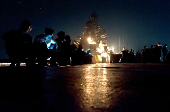 Nuclear-powered cruiser "Peter the Great" continues its voyage