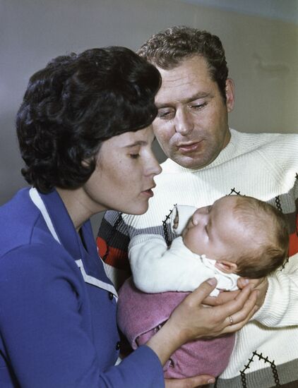 Gherman Titov with wife Tamara and daughter Tatiana