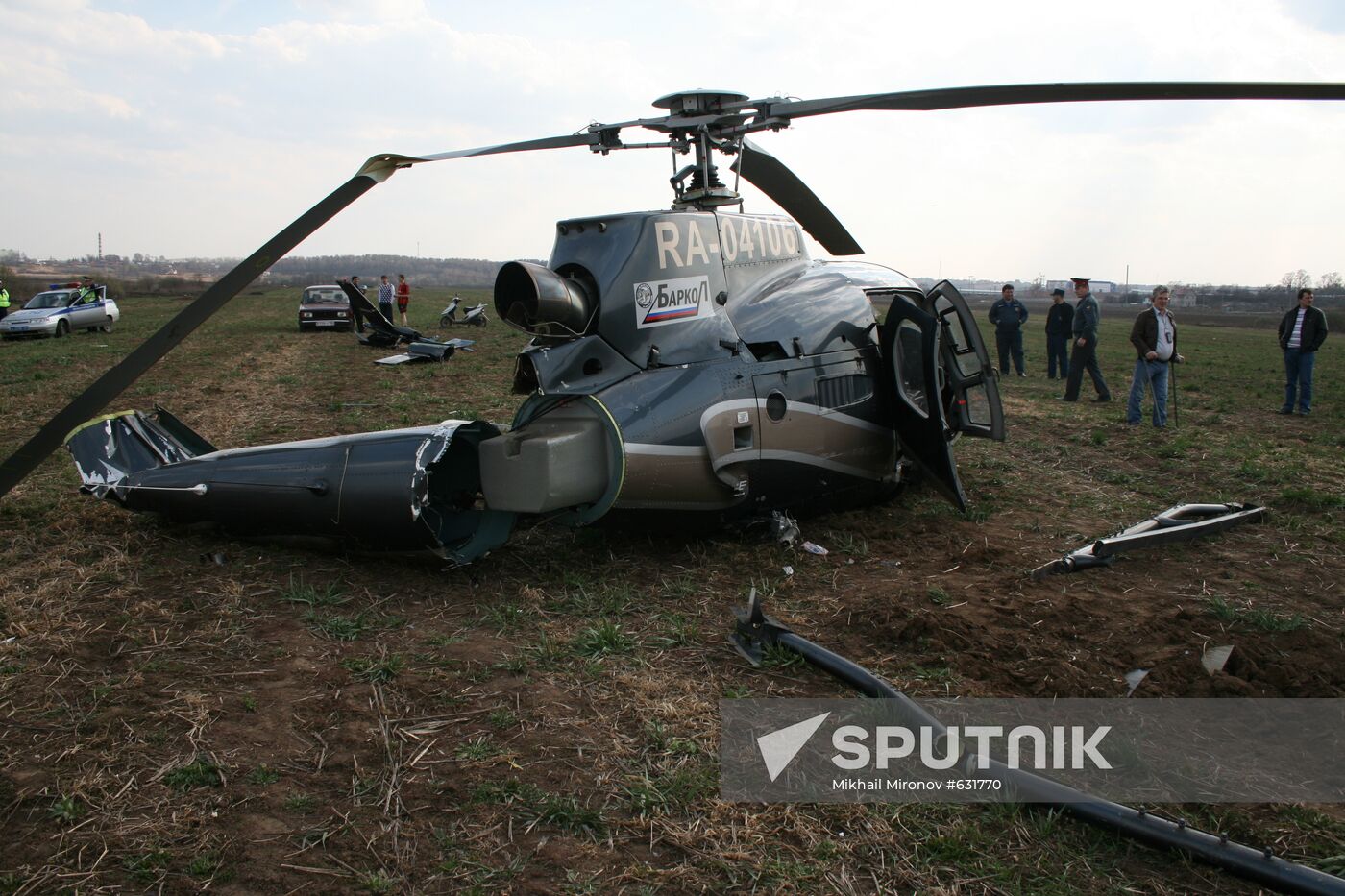 AS-350 helicopter crashed in Moscow Region