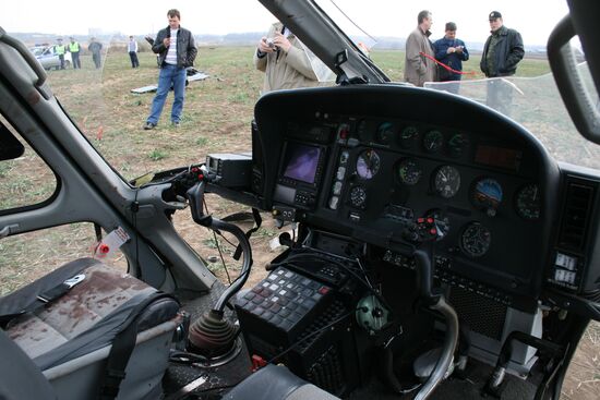 AS-350 helicopter crashed in Moscow Region