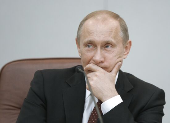 Russian Prime Minister Vladimir Putin at Duma meeting