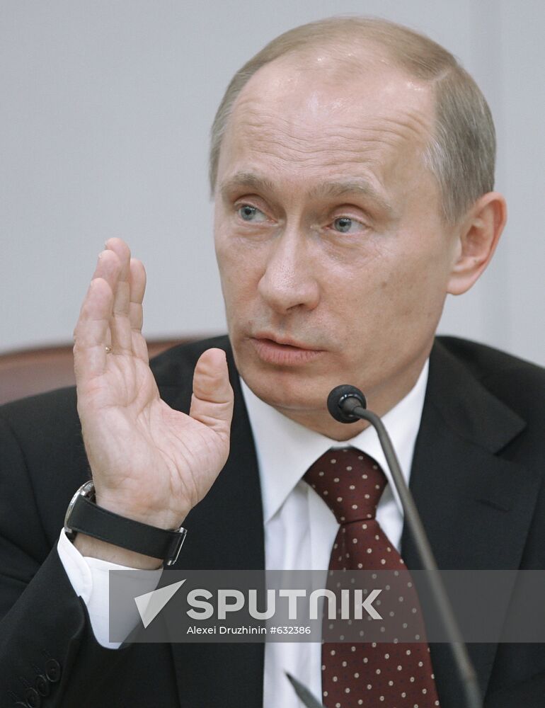 Russian Prime Minister Vladimir Putin at Duma meeting