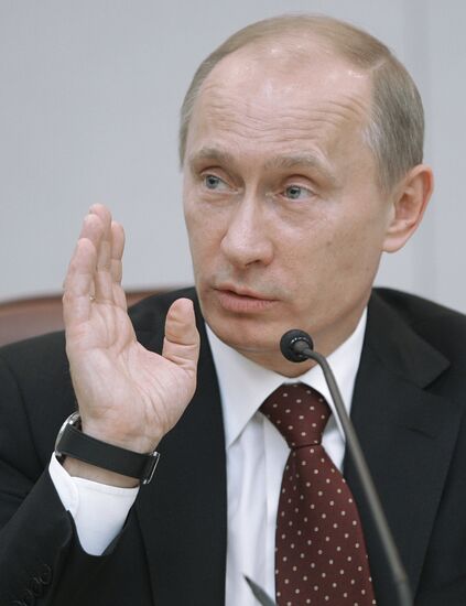 Russian Prime Minister Vladimir Putin at Duma meeting