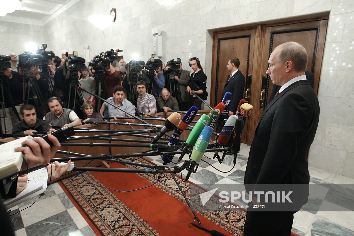 Russian Prime Minister Vladimir Putin at Duma meeting