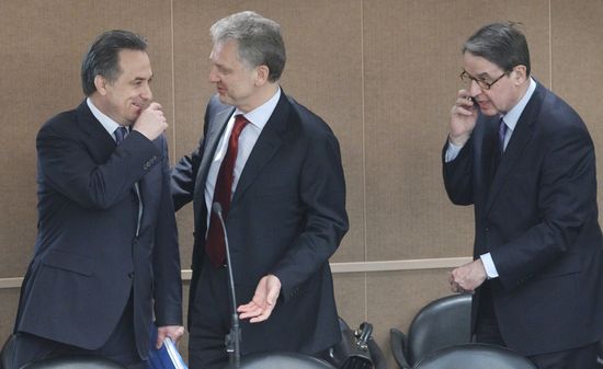 Vitaly Mutko, Viktor Khristenko and Alexander Avdeyev