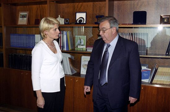 Svetlana Mironyuk and Yevgeny Primakov at RIA Novosti