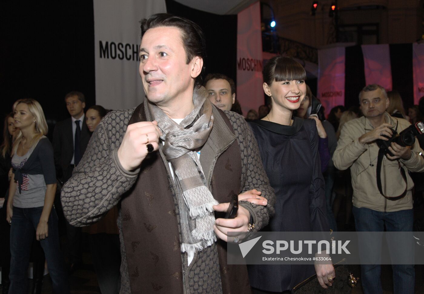 Oleg Menshikov with his wife, Anastasia