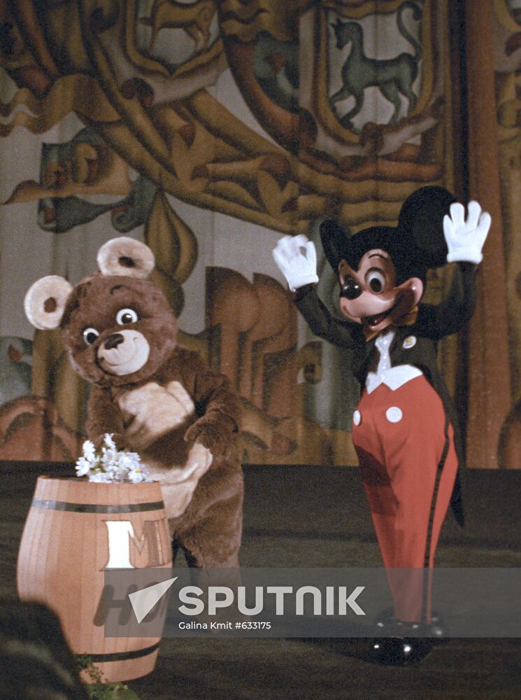 Olympic Mishka and Mickey Mouse