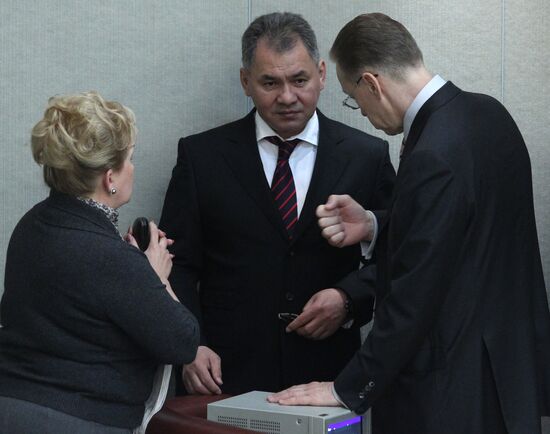 Lyubov Sliska, Sergei Shoigu, Andrei Loginov