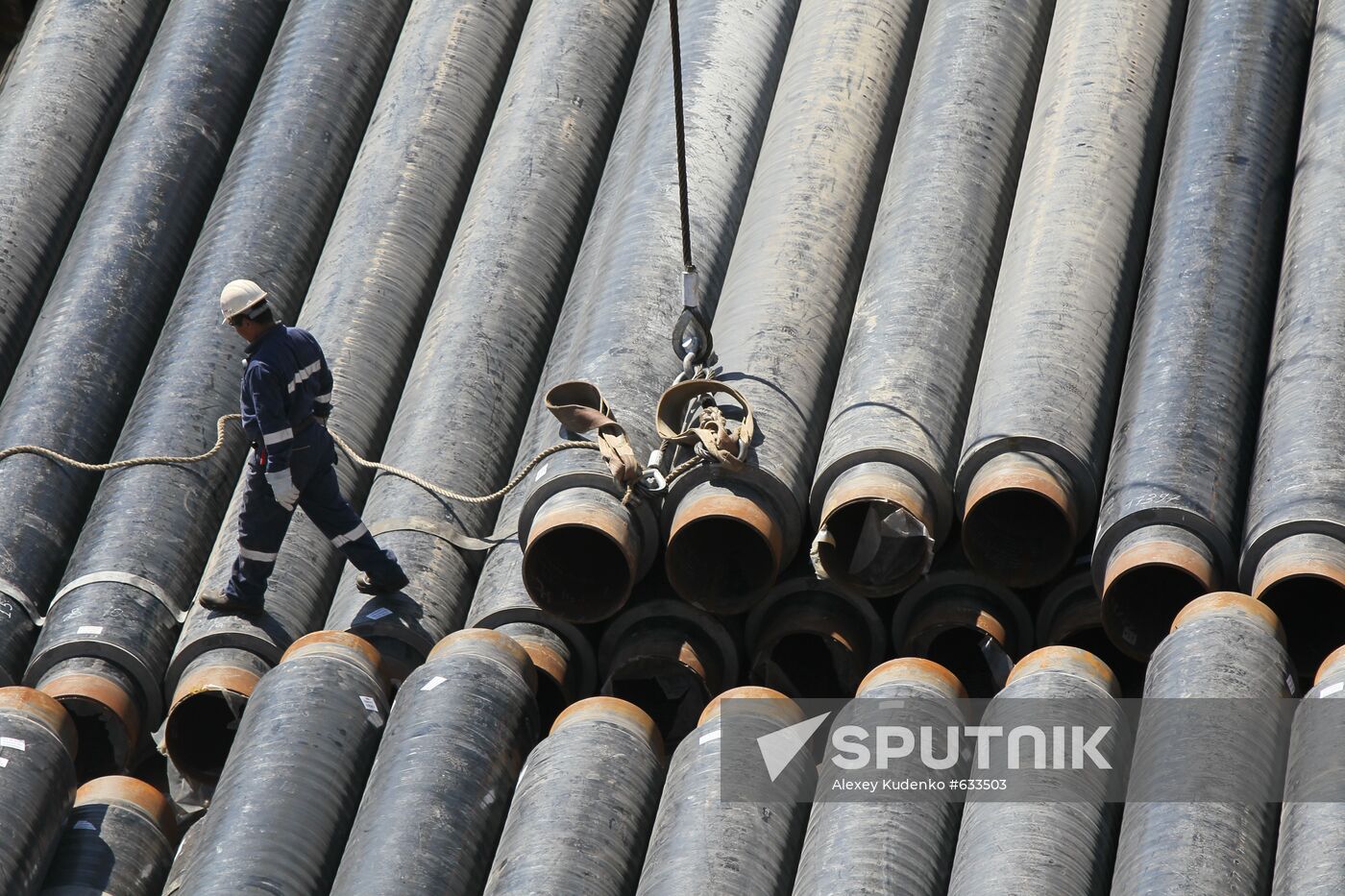 Gas pipes on S-Master pipelayer deck