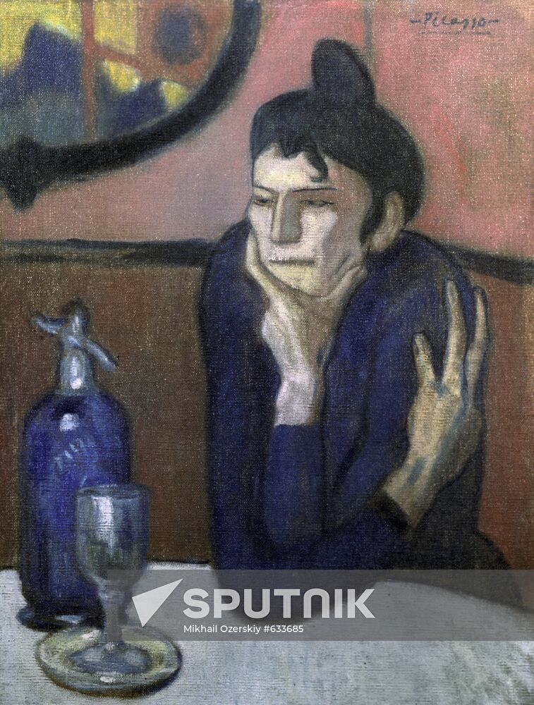 Reproduction of "The Absinthe Drinker" painting
