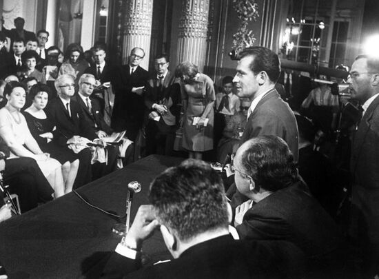 USSR cosmonaut German Titov visits USA