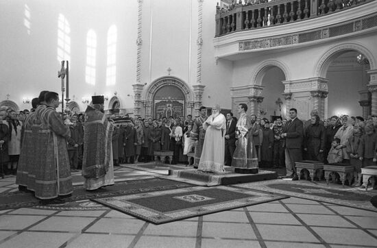 Patriarch Alexy II at Life-Giving Trinity Church