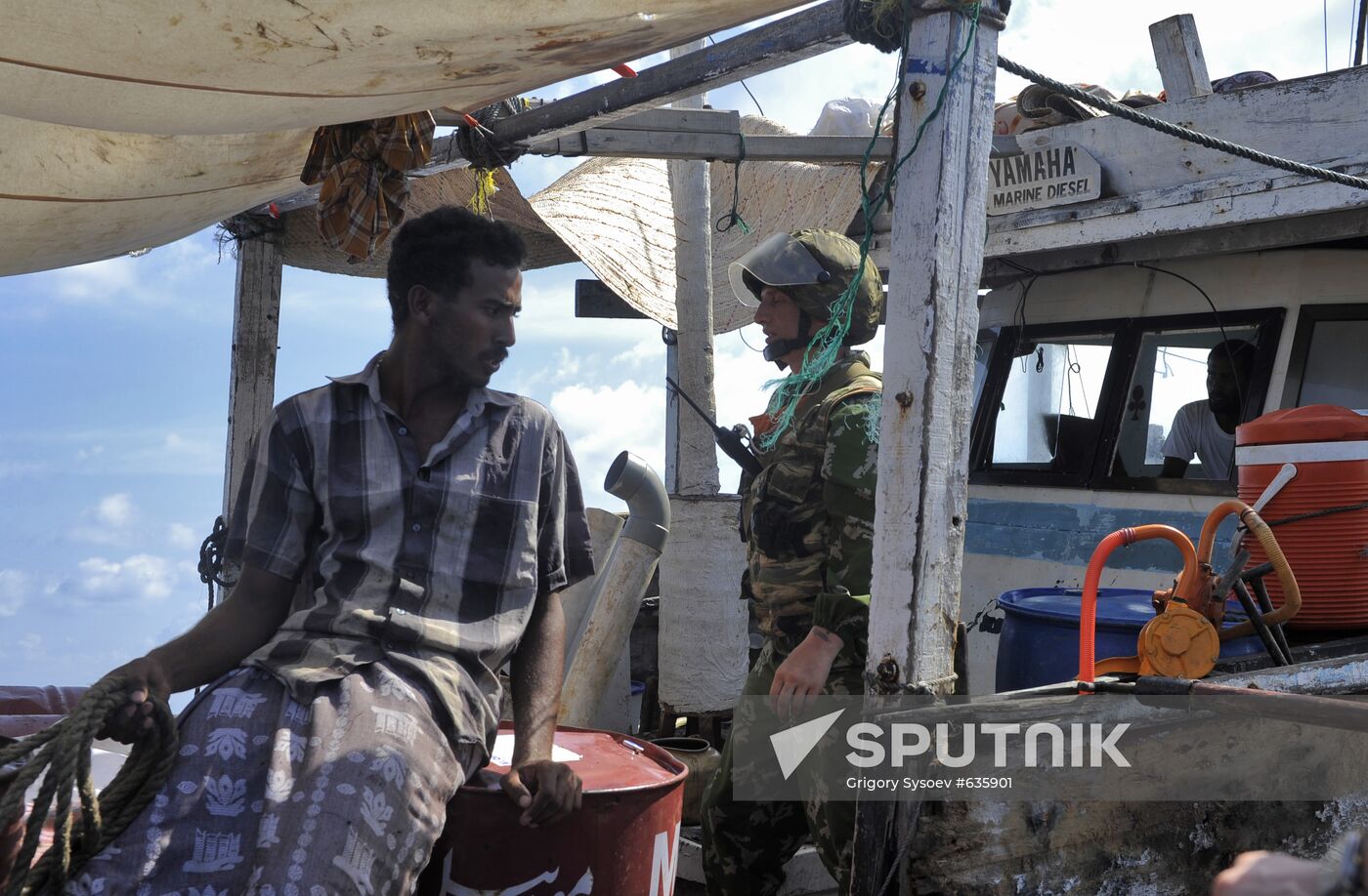 Vessel suspected of piracy inspected by naval forces