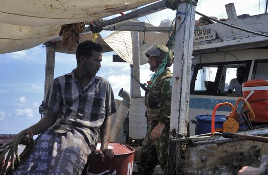 Vessel suspected of piracy inspected by naval forces