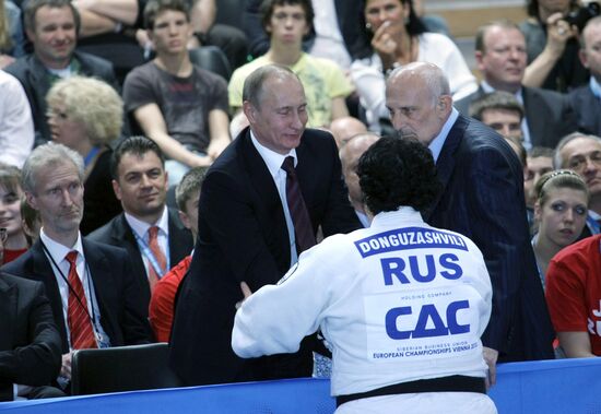 Russian fans at European Judo Championship in Vienna