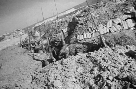 Red Army's combat unit fires at Fascist aircraft