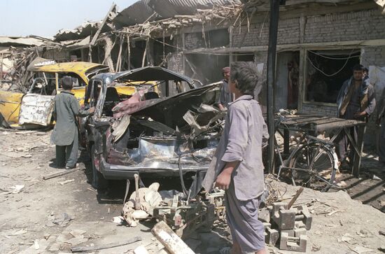 After explosion of mined car in Kabul