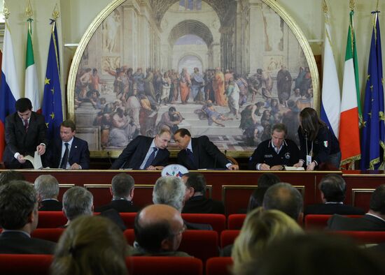 Signing Russian-Italian agreements