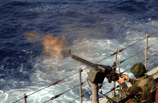 A-cruiser Peter the Great long voyage continues.