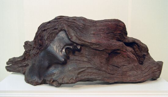 Wooden sculpture "Horror", by S. Erzya