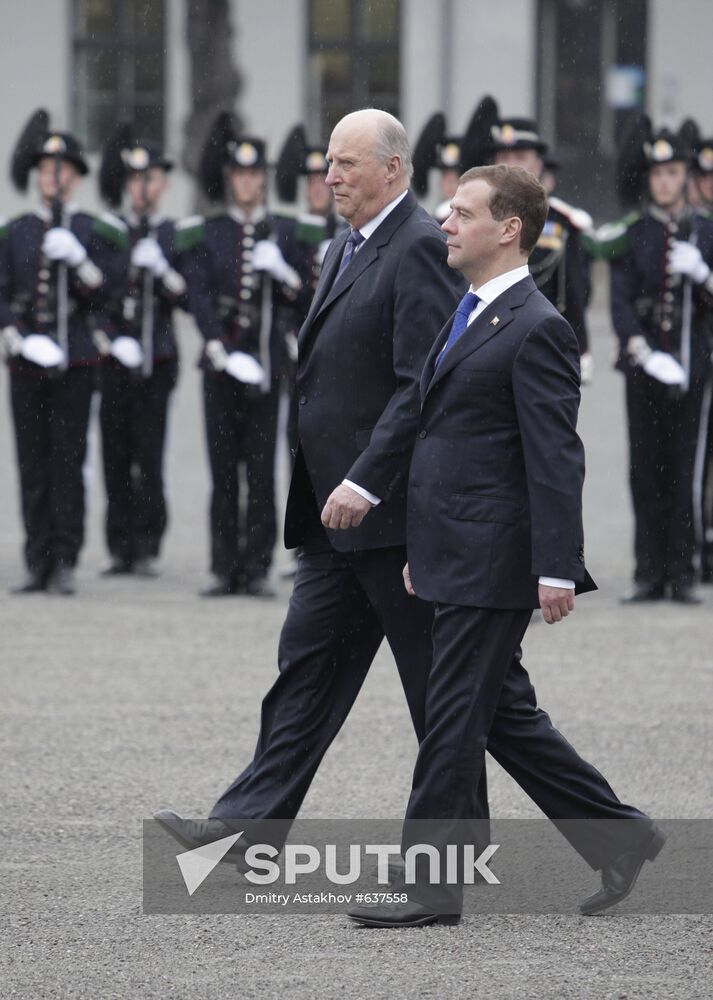Russian President Dmitry Medvedev visits Norway