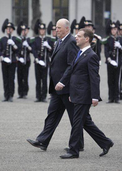 Russian President Dmitry Medvedev visits Norway