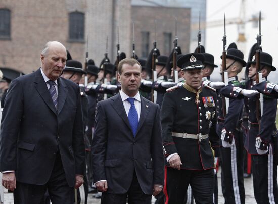 Russian President Dmitry Medvedev visits Norway