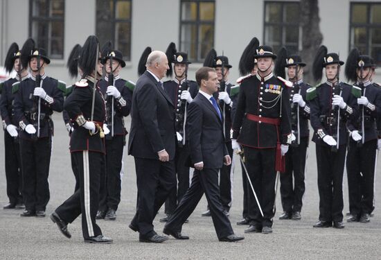 Russian President Dmitry Medvedev visits Norway
