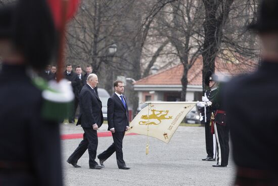 Russian President Dmitry Medvedev visits Norway