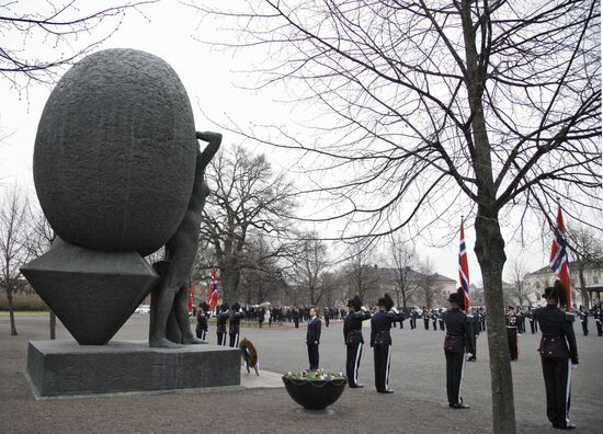 Russian President Dmitry Medvedev visits Norway