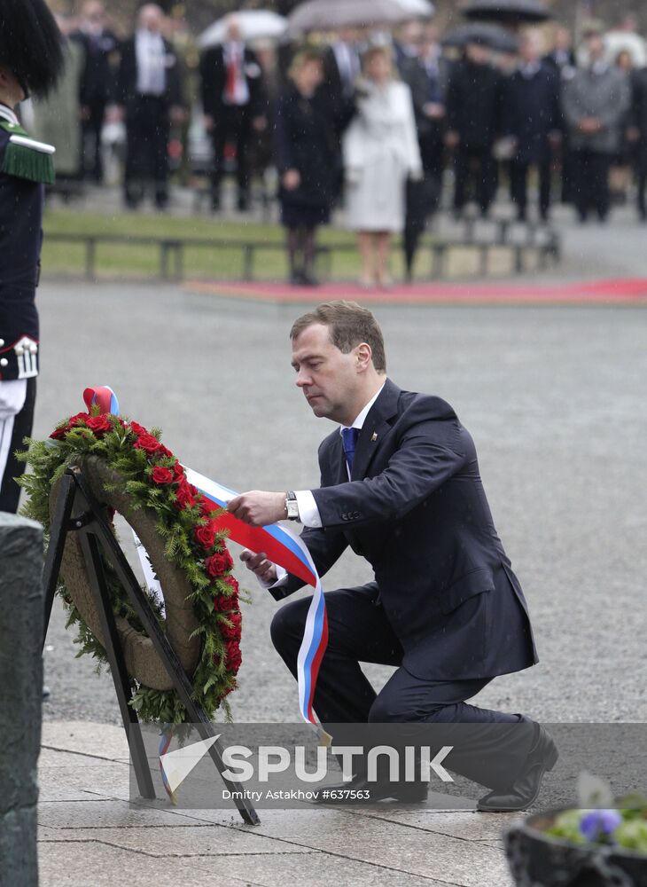 Russian President Dmitry Medvedev visits Norway