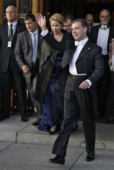 Russian President Dmitry Medvedev visits Norway