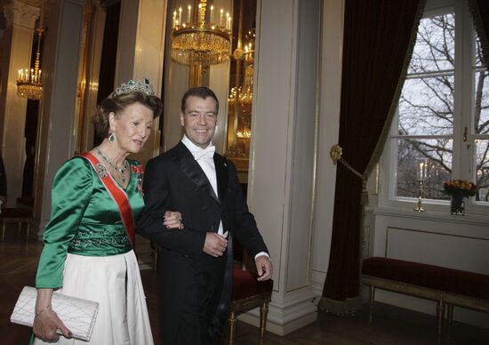 Russian President Dmitry Medvedev visits Norway