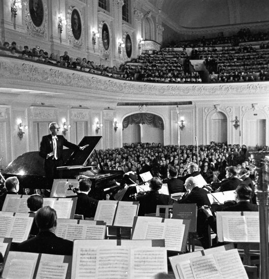 Concert of State Symphonic Orchestra of USSR under direction of Dmitry Kabalevsky