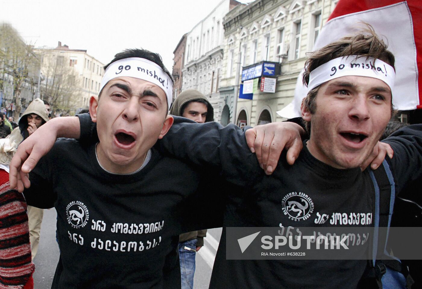 Georgian opposition supporters hold protests