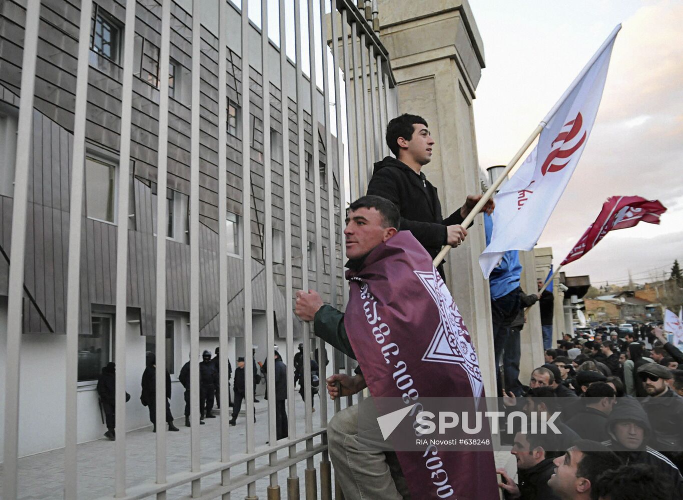 Georgian opposition supporters hold protests