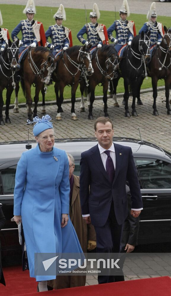 Russian President Medvedev visits Denmark