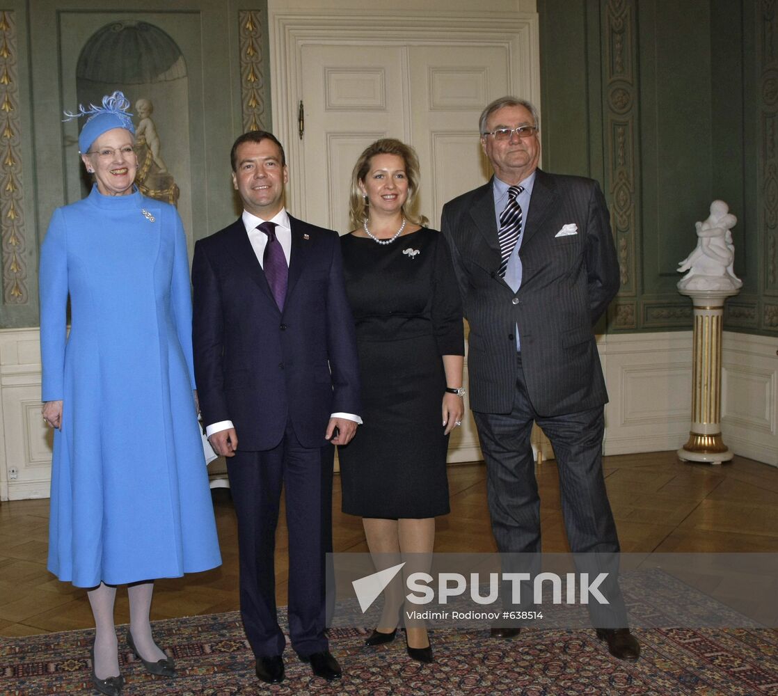 Russian President Medvedev visits Denmark