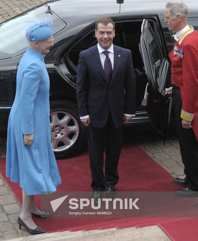 Russian President Medvedev visits Denmark