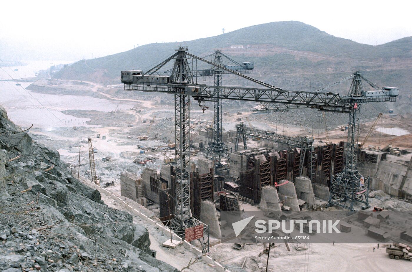 Construction of Hoa Binh hydro complex