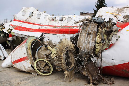 Lech Kaczyński's Tu-154 aircraft debris at Smolensk airfield