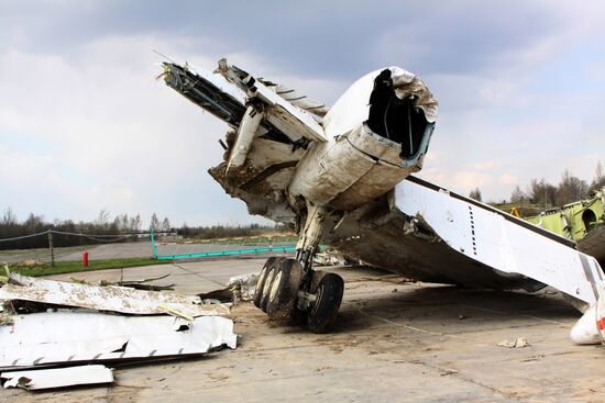 Lech Kaczyński's Tu-154 aircraft debris at Smolensk airfield