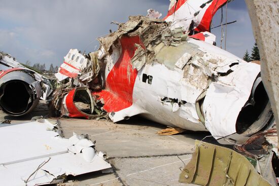 Lech Kaczyński's Tu-154 aircraft debris at Smolensk airfield