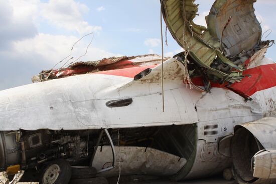 Lech Kaczyński's Tu-154 aircraft debris at Smolensk airfield