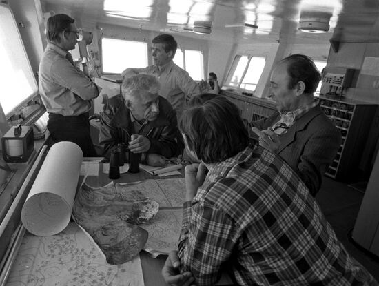 Members of expedition on nuclear ship "Sibir"