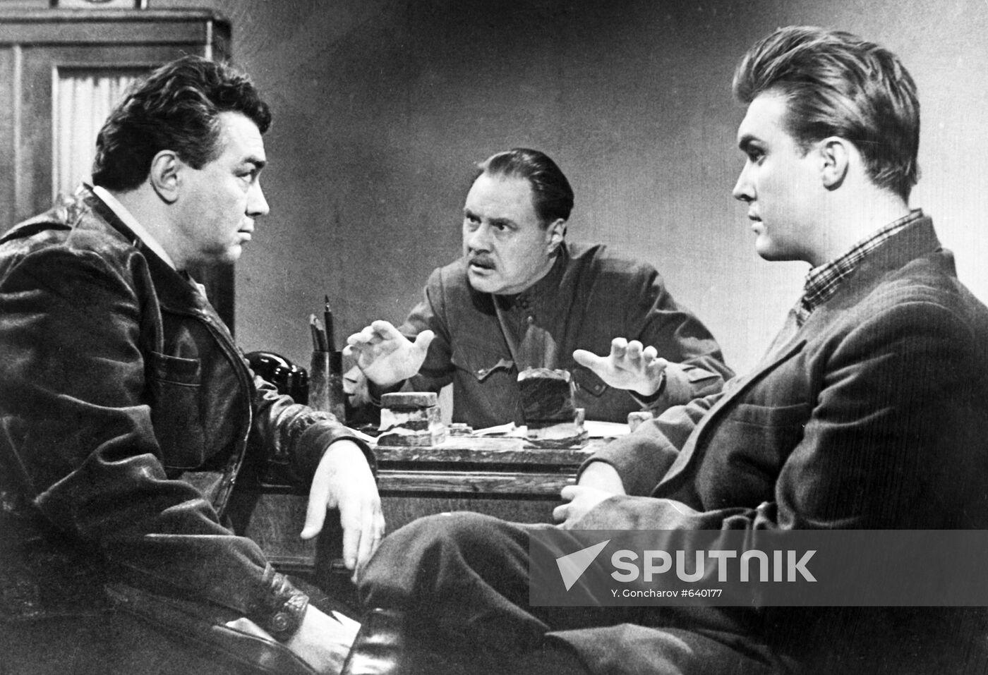Actors Mikhail Kuznetsov, Andrei Tutyshkin, and Eduard Izotov