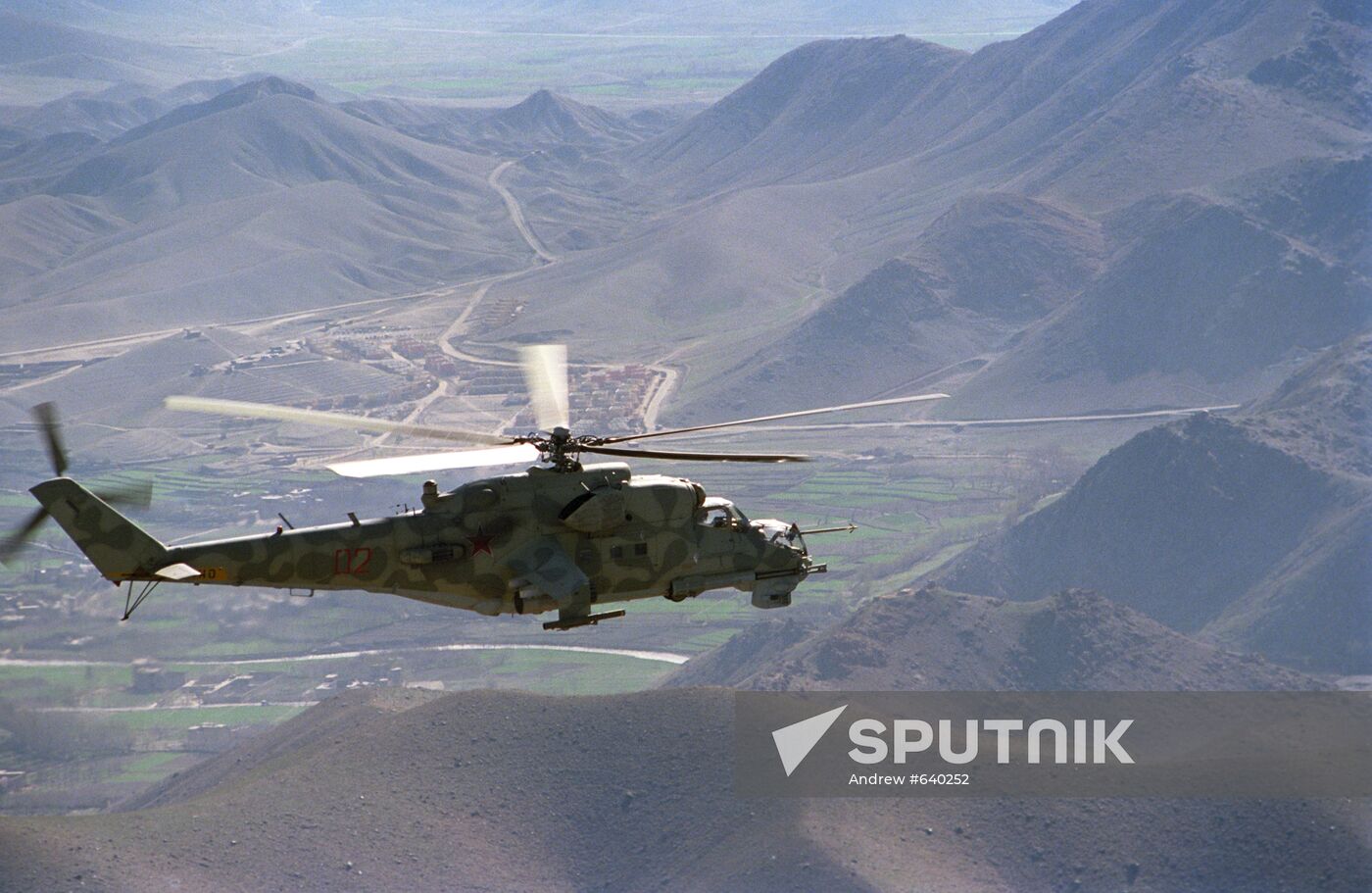 Mi-24 helicopter on mission