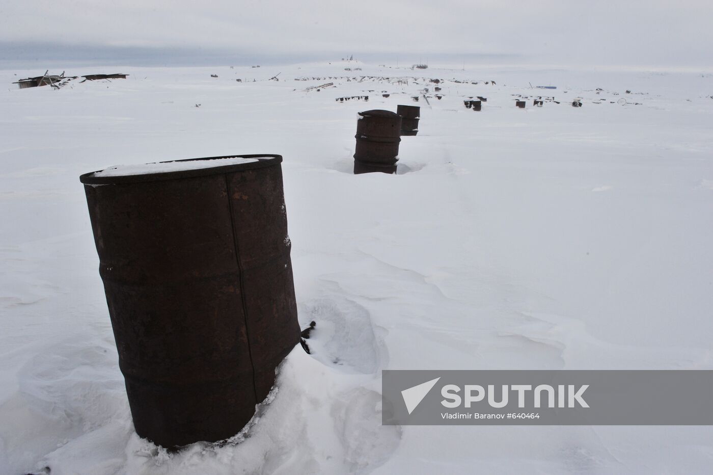 Barrels filled with fuels and lubricants