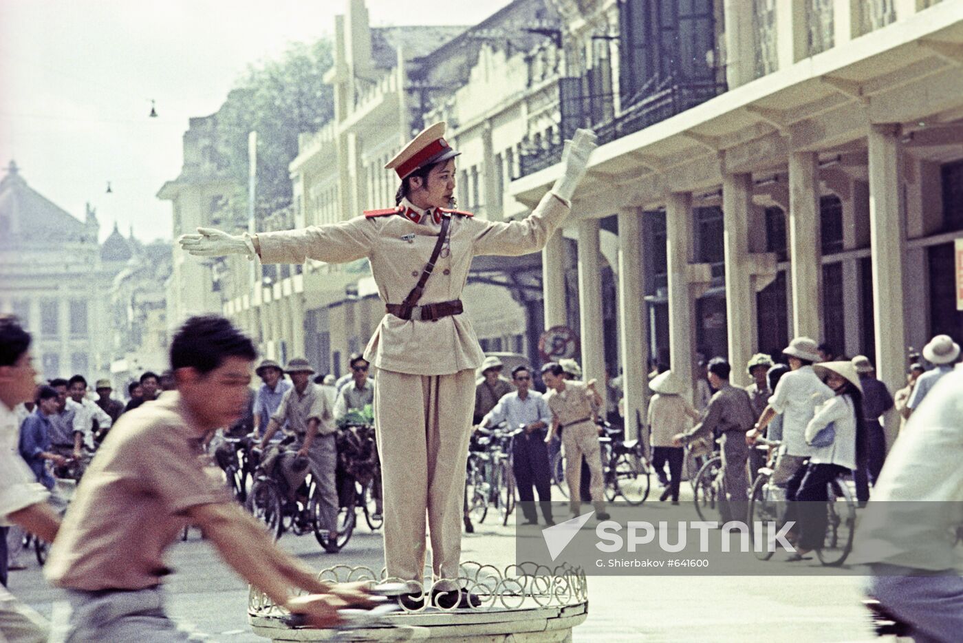 Traffic policeman in central Hanoi
